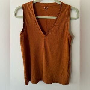 Madewell Women's V-Neck Tank Top - Mustard/ Golden